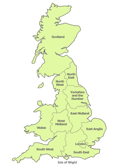 Map of Mainland UK